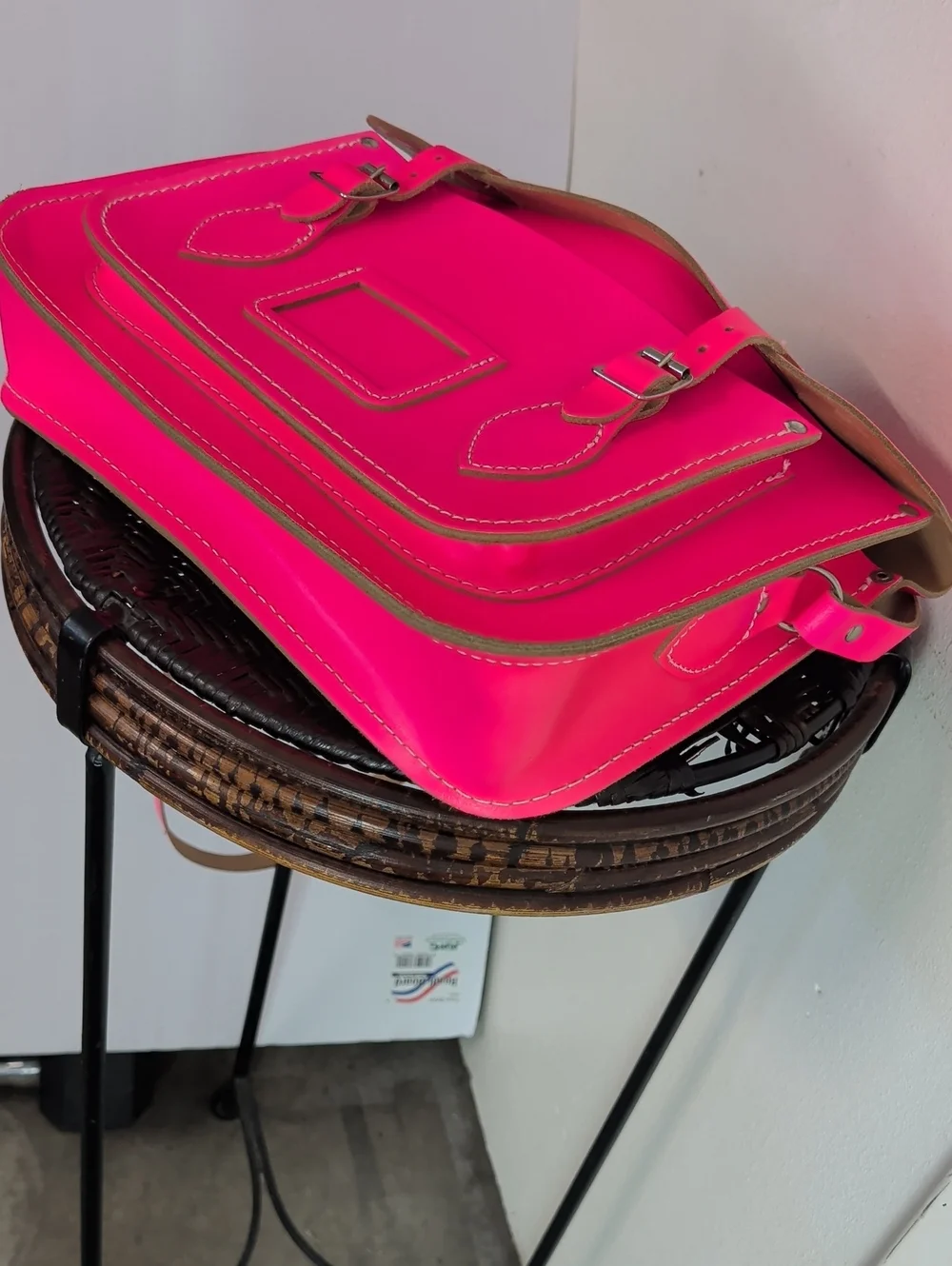 Cambridge Satchel Bag Neon Pink Bright Leather